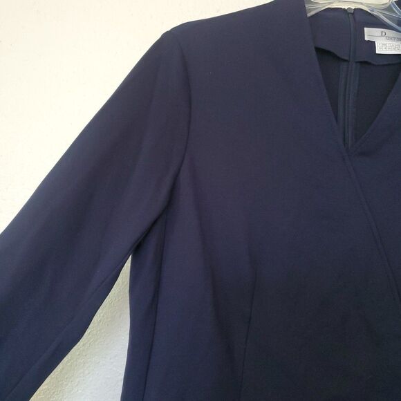 D uniforms Christian Dior womens long sleeve top blouse shirt size US 14 Blue - Picture 7 of 16